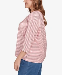 Ruby Rd. Plus Scalloped Texture Stripe Top