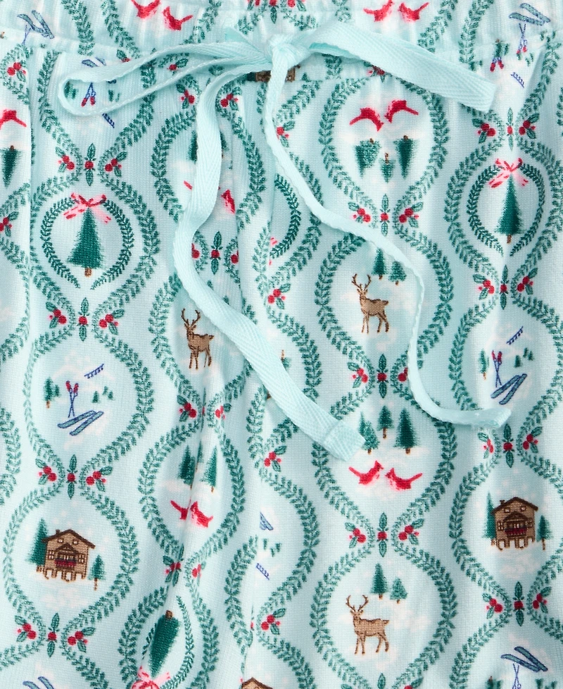 Charter Club Women's Soft Knit Printed Pajama Pants, Created for Macy's