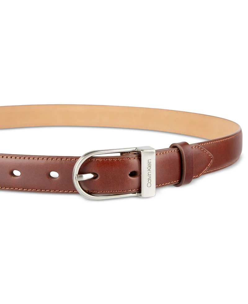 Calvin Klein Engraved Center Bar Buckle Dress Belt