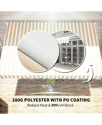Outsunny 13' x 8' Manual Retractable Awning Sunshade Shelter