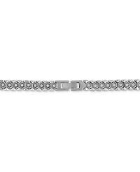 Esquire Men's Jewelry Cubic Zirconia Honeycomb Link 24" Necklace in Black Ip Stainless Steel, Exclusively at Macy's