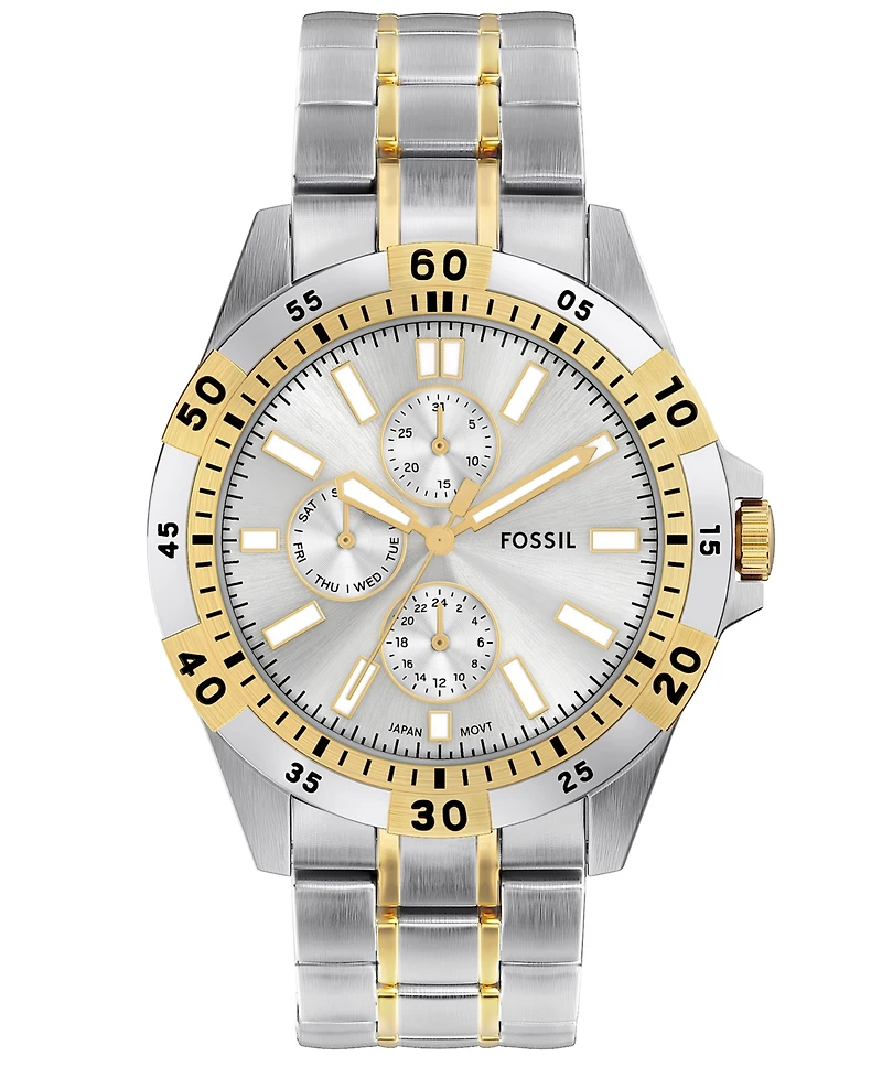 Fossil Men's Garrett Multifunction Two-Tone Stainless Steel Watch, 44mm