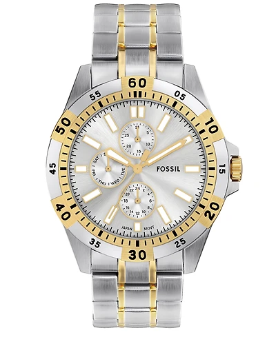 Fossil Men's Garrett Multifunction Two-Tone Stainless Steel Watch, 44mm