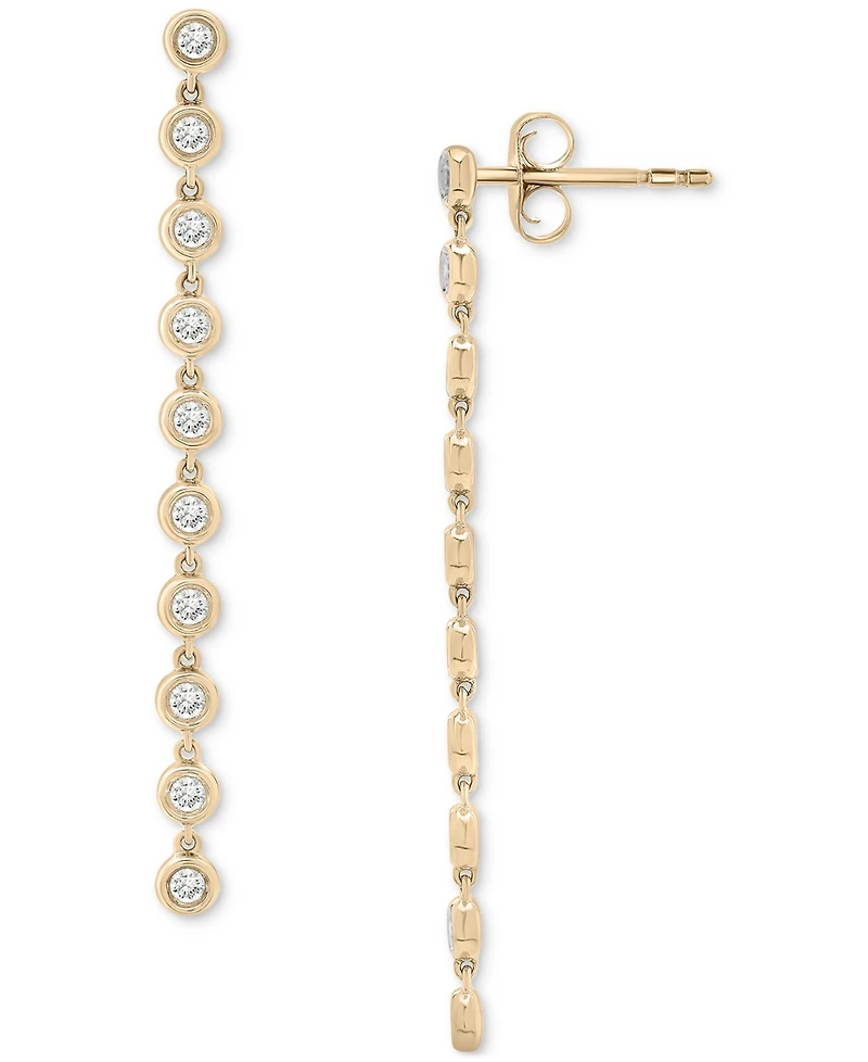 Wrapped in Love Diamond Bezel Drop Earrings (1 ct. t.w.) in 14k Gold, Exclusively at Macy's