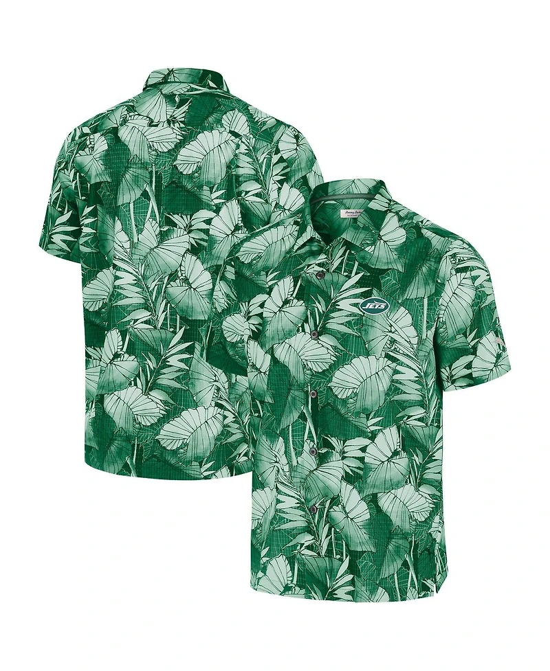 Tommy Bahama Men's Green New York Jets Big Tall Coast Nuevo Fronds IslandZone Button-Up Shirt