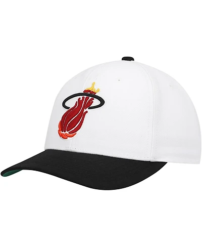 Mitchell & Ness Men's White/Black Miami Heat Hardwood Classics Core 2-Tone 2.0 Pro Snapback Hat