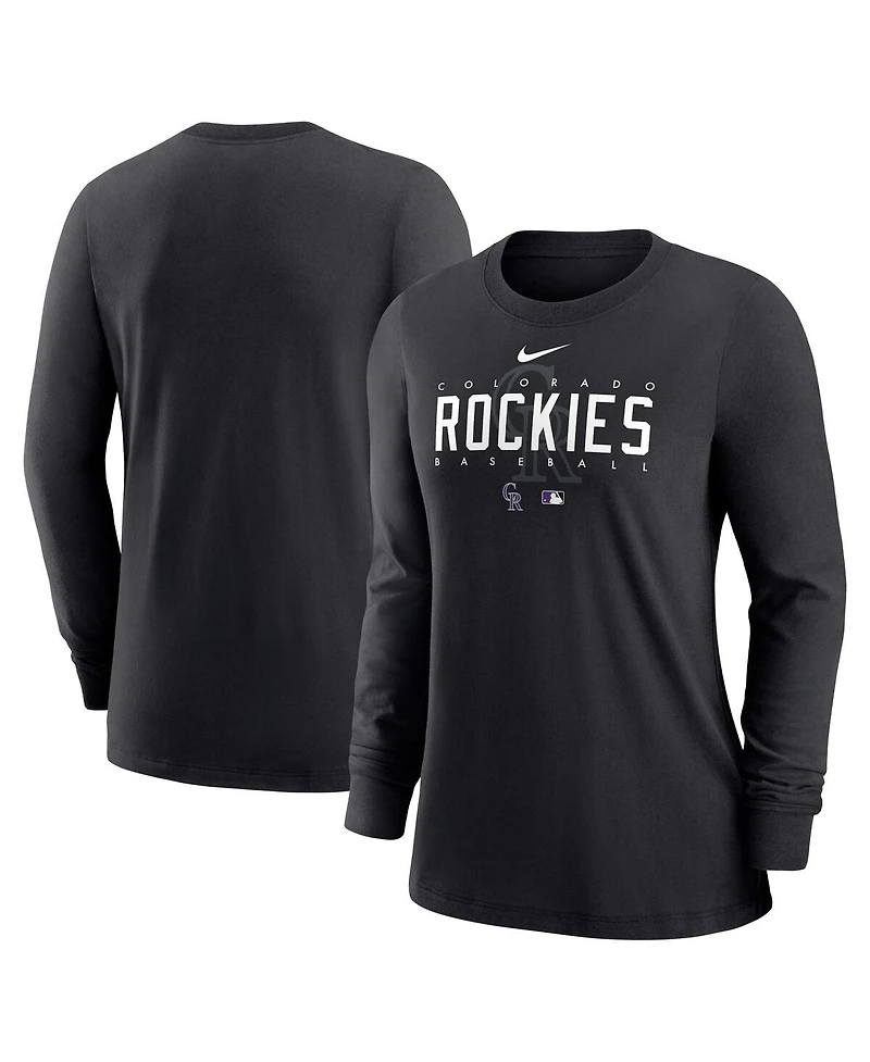 Nike Women's Black Colorado Rockies Authentic Collection Legend Performance Long Sleeve T-Shirt