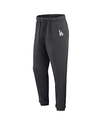 Fanatics Men's Heather Charcoal Los Angeles Dodgers Fleece Jogger Pants