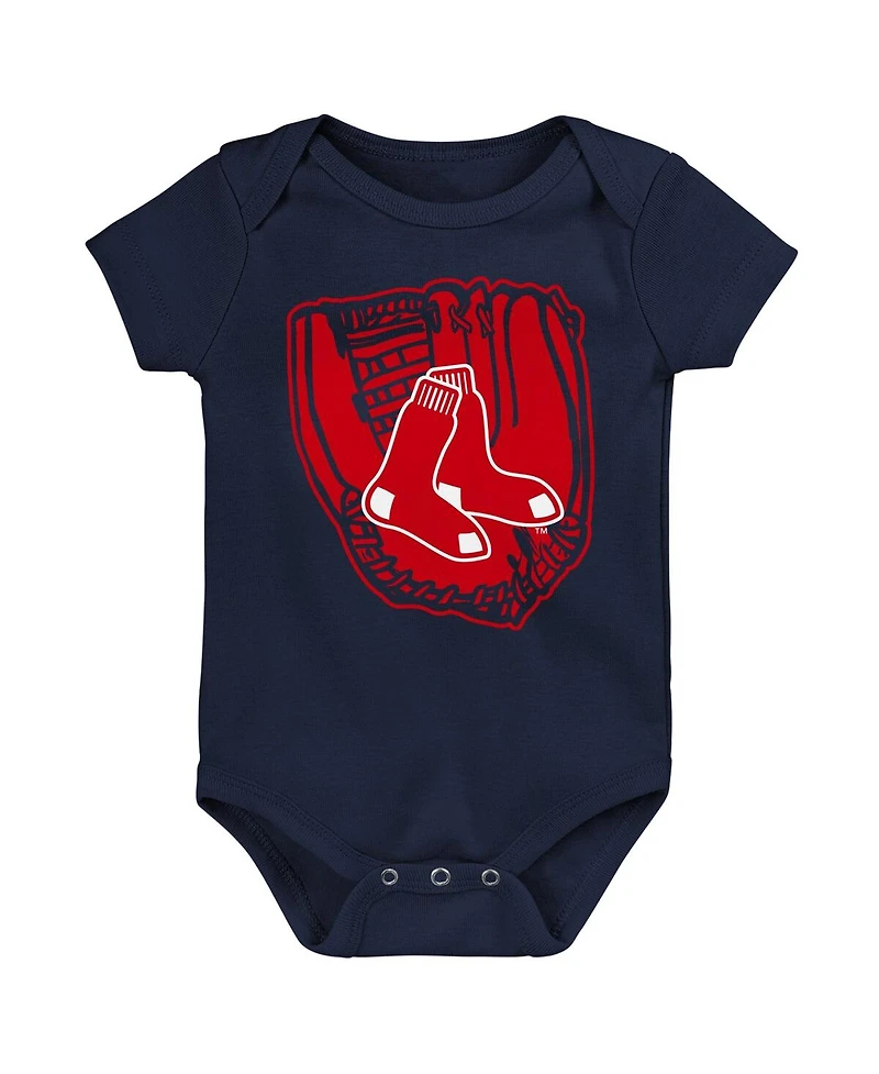 Outerstuff Baby Boys and Girls Red/Navy/White Boston Red Sox Minor League Player 3-Pack Bodysuit Set