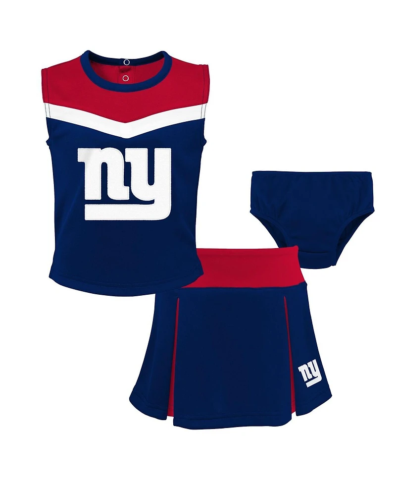 Outerstuff Girls Toddler 2-Piece Royal New York Giants Spirit Cheer Cheerleader Bloomers Set