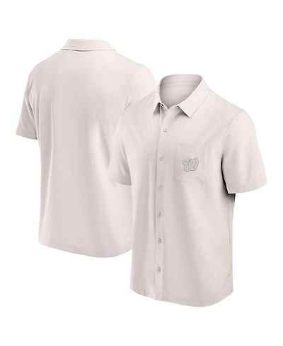 Fanatics Men's Cream Washington Nationals Front Office Button-Up Shirt
