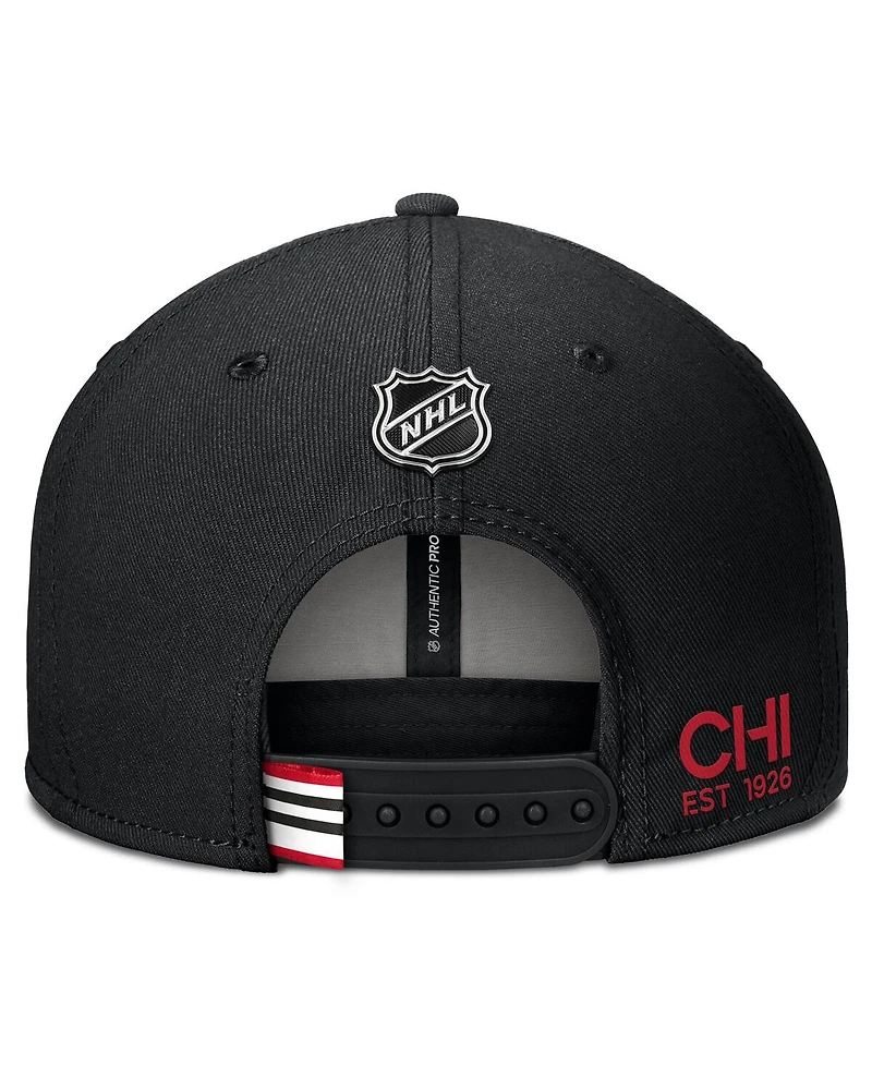 Fanatics Men's Black Chicago Blackhawks Authentic Pro Prime Snapback Hat
