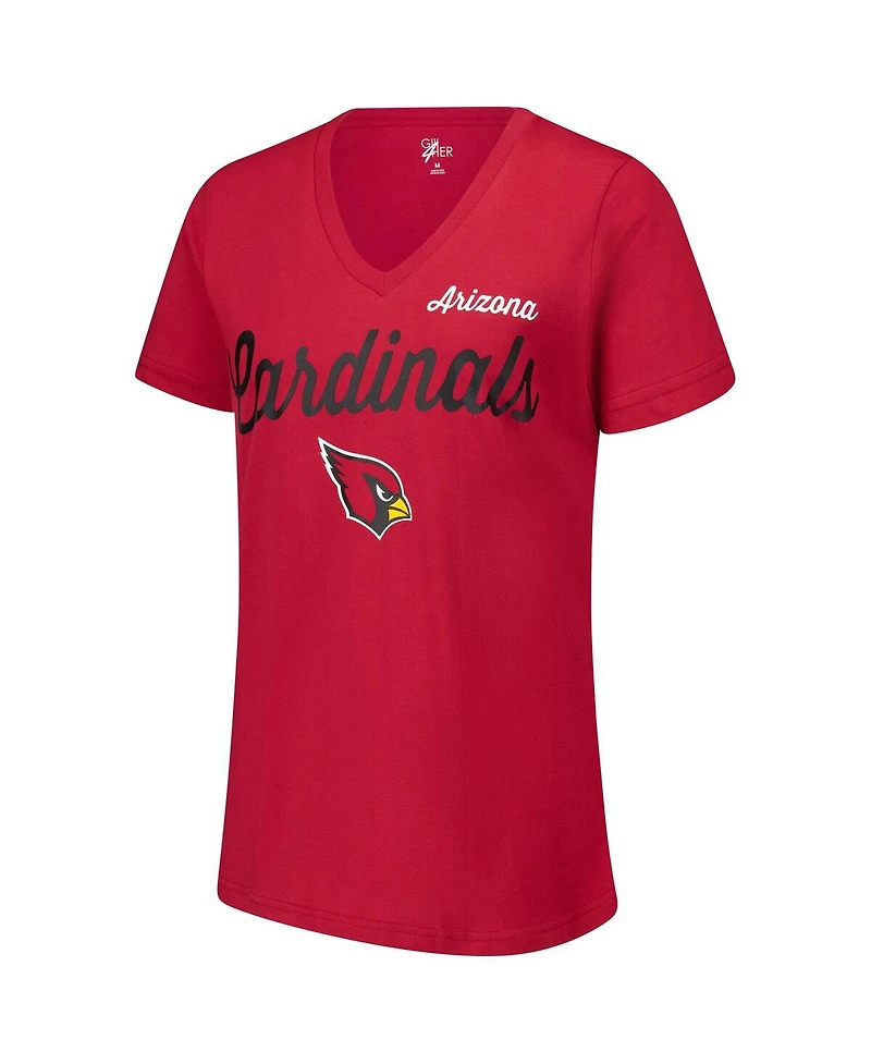 G-iii 4Her by Carl Banks Women's Cardinal Arizona Cardinals Post Season V-Neck T-Shirt