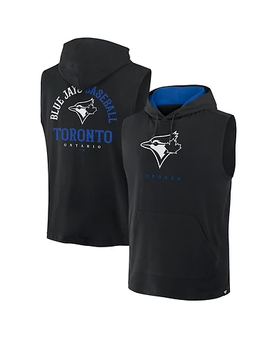 Fanatics Men's Black Toronto Blue Jays Fire Speed Sleeveless Pullover Hoodie