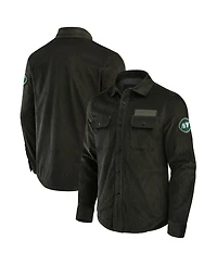 Fanatics Men's Dark Green New York Jets Corduroy Full-Button Shacket