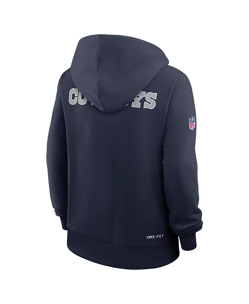 Nike Women's Navy Dallas Cowboys Sideline Initial Home Performance Pullover Hoodie