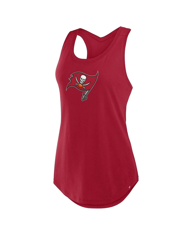 Fanatics Women's Red Tampa Bay Buccaneers Iron Fan Tank Top