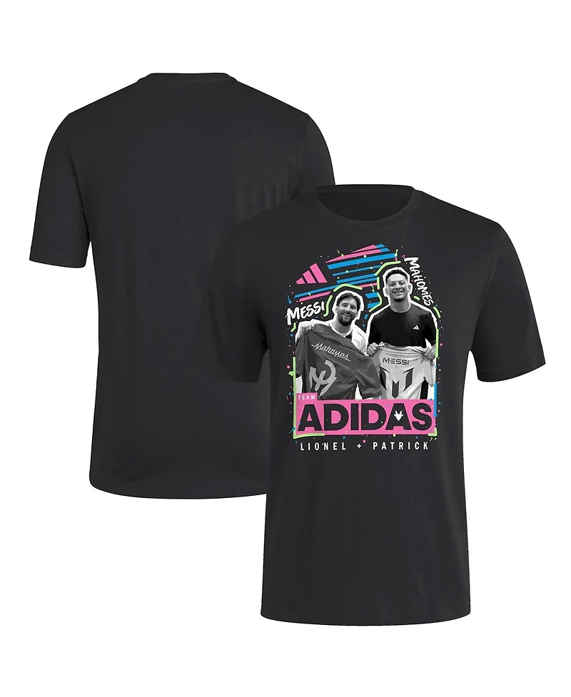 adidas Men's Lionel Messi x Patrick Mahomes Black Sport Jersey Swap T-Shirt