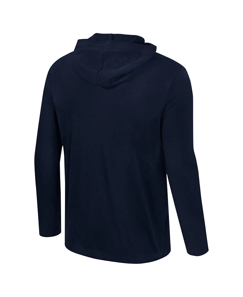 Colosseum Men's Navy Penn State Nittany Lions Color Pop Active Blend 2-Hit Long Sleeve Hooded T-Shirt