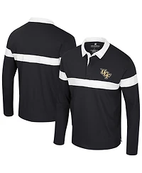 Colosseum Men's Black Ucf Knights Too Cool For School Long Sleeve Polo Shirt