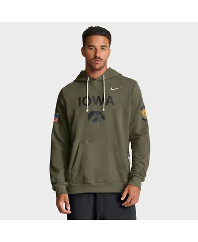 Nike Men's Olive Iowa Hawkeyes 2025 Military Appreciation Performance Pullover Hoodie