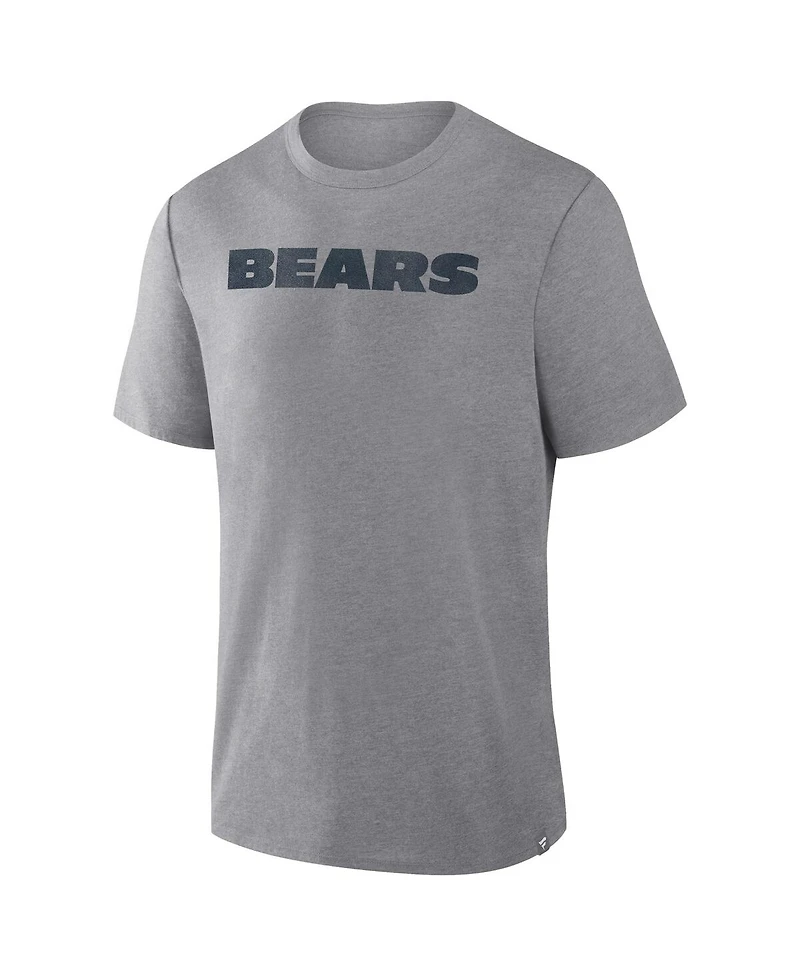 Fanatics Men's Heather Gray Chicago Bears Pass Rush Tri-Blend T-Shirt