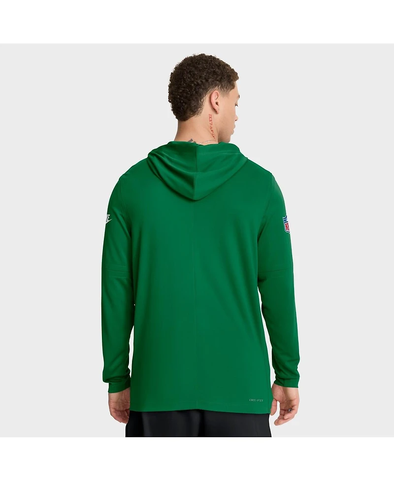 Nike Men's Green Philadelphia Eagles Alt Pack Pass Accuracy Performance Long Sleeve Hoodie T-Shirt