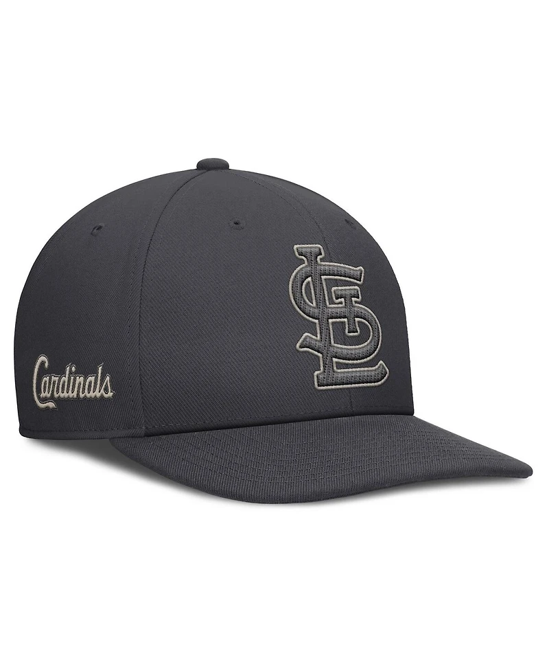 Nike Men's Anthracite St. Louis Cardinals Statement Pro Snapback Hat