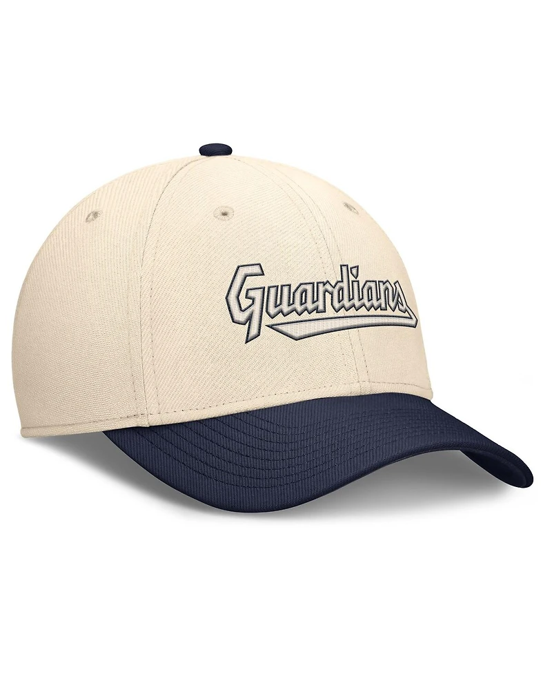 Nike Men's Natural/Navy Cleveland Guardians Statement Rise Performance Flex Hat