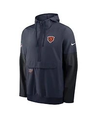 Nike Men's Navy Chicago Bears Sideline Anorak Half-Zip Hoodie Jacket