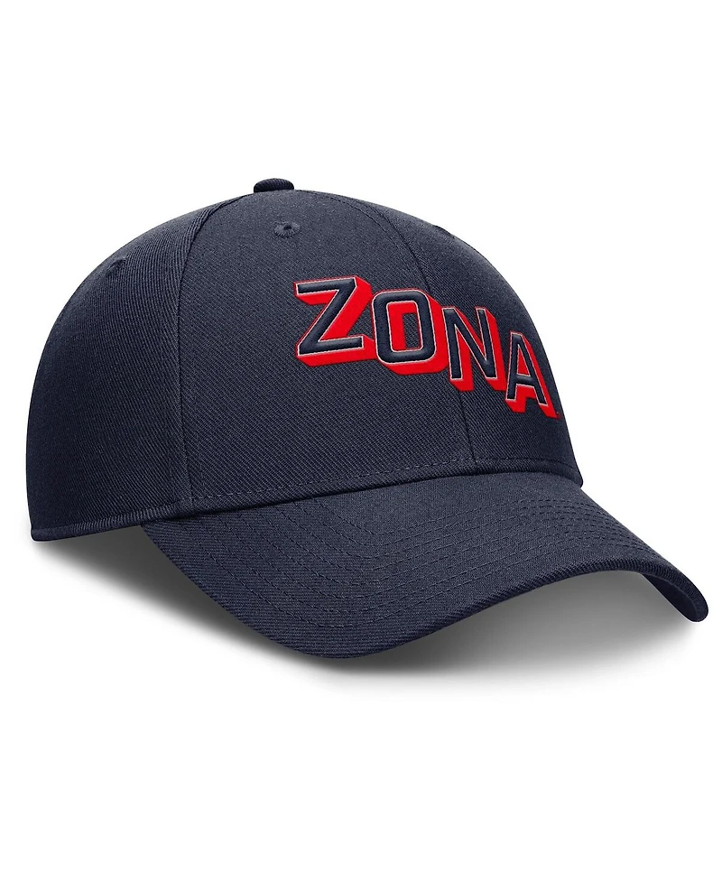 Nike Men's Navy Arizona Wildcats Slanted Primetime Rise Performance Adjustable Hat