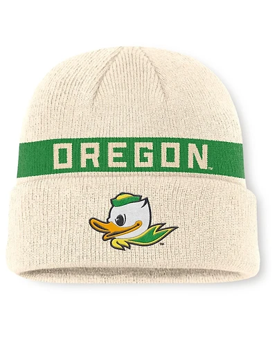 Nike Men's Natural Oregon Ducks Peak Primetime Utility Cuffed Knit Hat