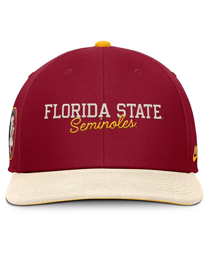Nike Men's Garnet/Cream Florida State Seminoles Pro Legacy Script Snapback Hat