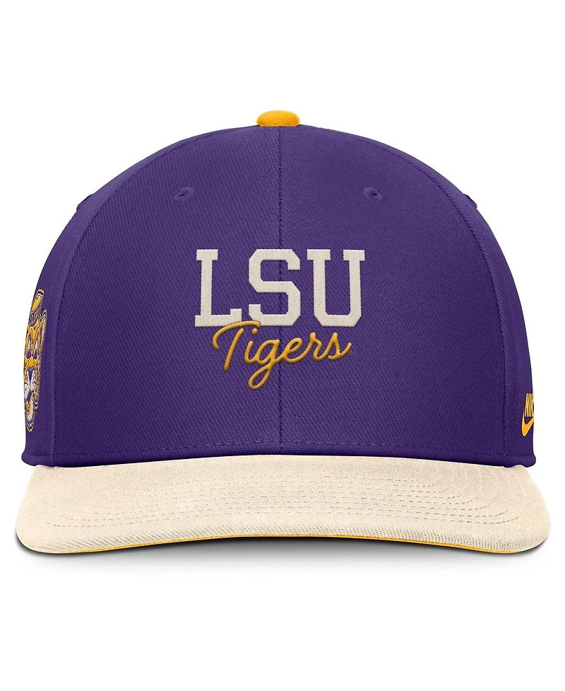 Nike Men's Purple/Cream Lsu Tigers Pro Legacy Script Snapback Hat