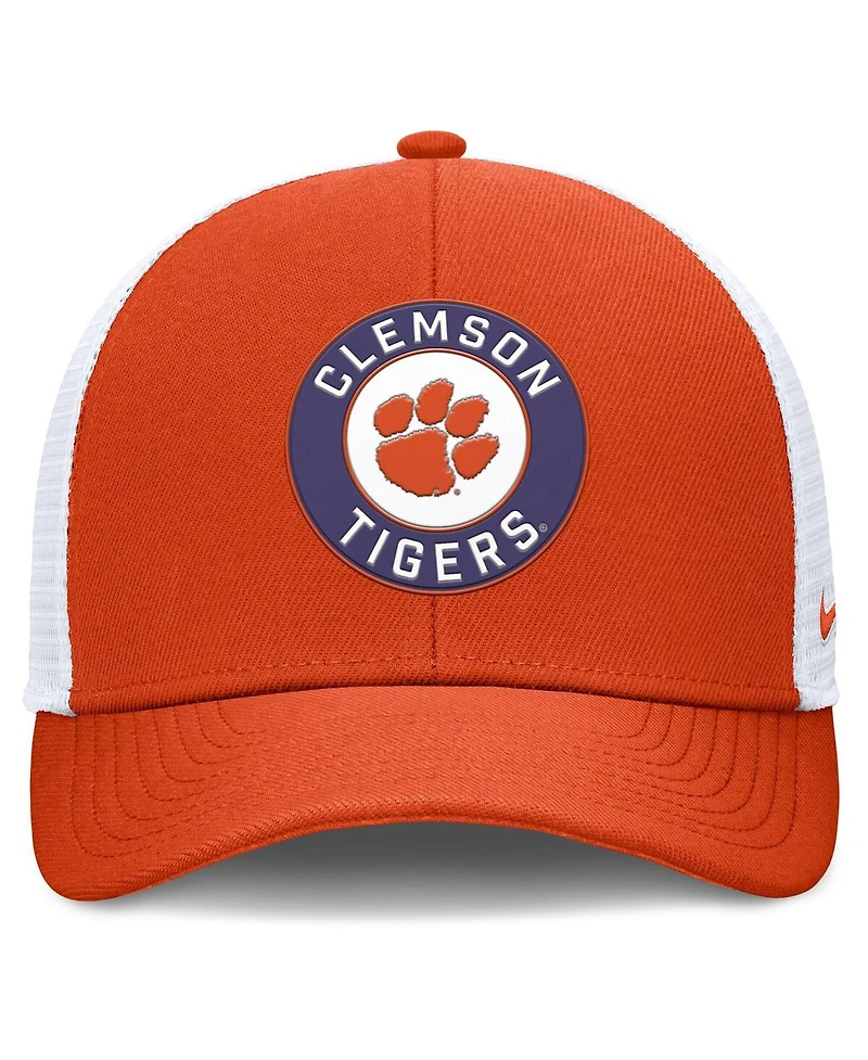 Nike Men's Orange/White Clemson Tigers Rise Primetime Performance Trucker Adjustable Hat