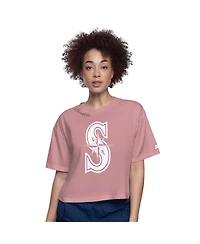 Starter Women's Pink Seattle Mariners Play the Ball Boxy Cropped T-Shirt