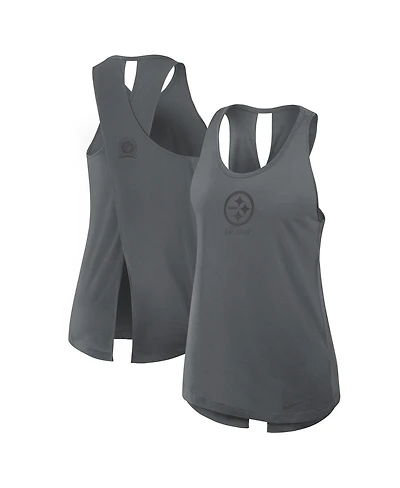 Nike Women's Gray Pittsburgh Steelers Glory Crisscross Performance Tank Top