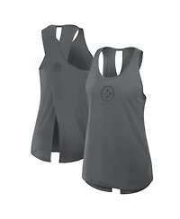 Nike Women's Gray Pittsburgh Steelers Glory Crisscross Performance Tank Top