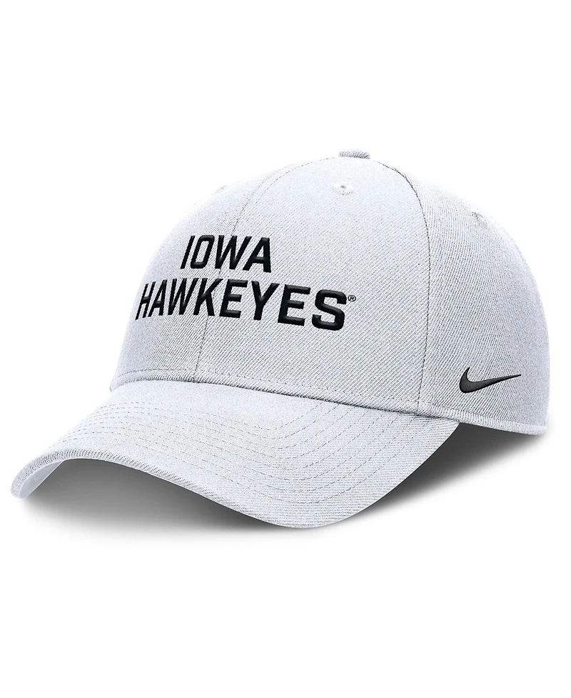 Nike Men's White Iowa Hawkeyes Rise Practice Adjustable Hat