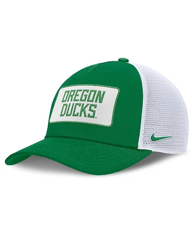 Nike Men's Green/White Oregon Ducks 2025 On-Field Rise Patch Trucker Adjustable Hat
