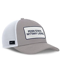 Nike Men's Gray/White Penn State Nittany Lions 2025 On-Field Rise Patch Trucker Adjustable Hat