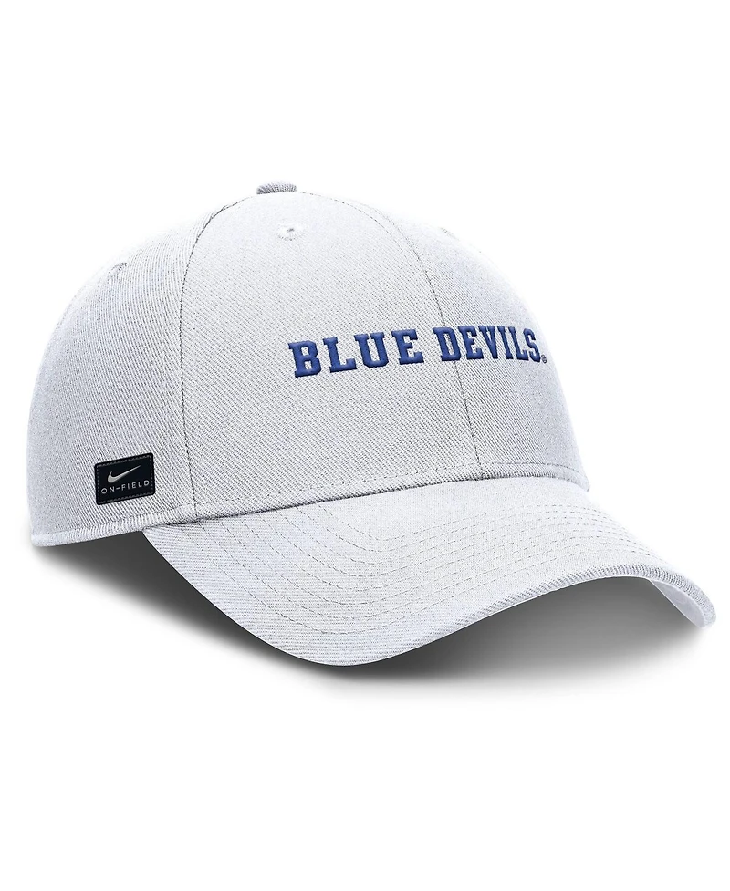 Nike Men's White Duke Blue Devils 2025 On-Field Rise Performance Adjustable Hat
