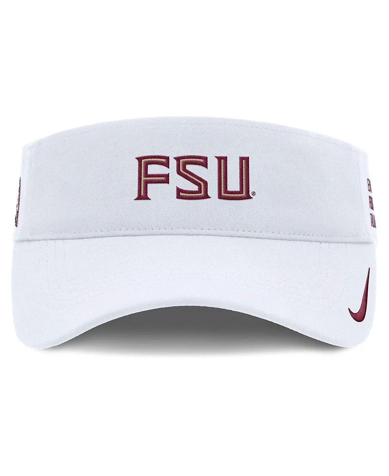 Nike Men's White Florida State Seminoles 2025 On-Field Gameday Performance Ace Adjustable Visor Hat