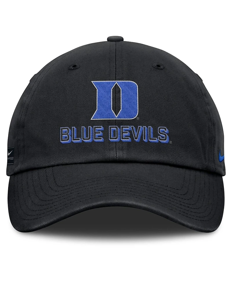 Nike Men's Black Duke Blue Devils 2025 On-Field Club Adjustable Hat
