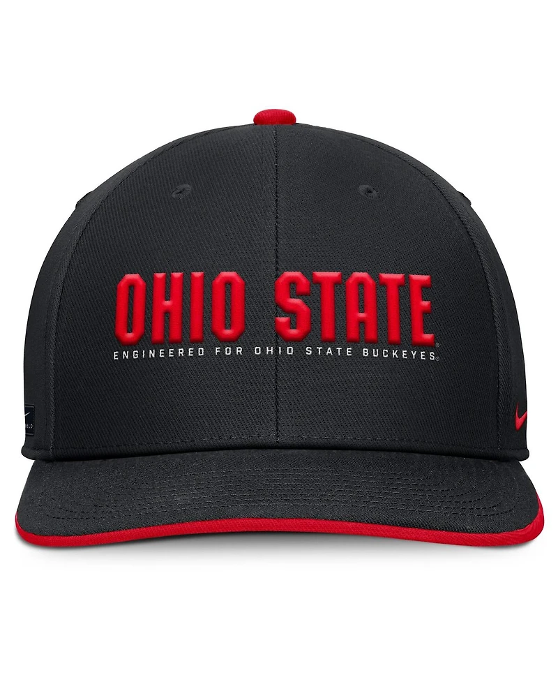 Nike Men's Black Ohio State Buckeyes 2025 On-Field Pro Performance Adjustable Hat