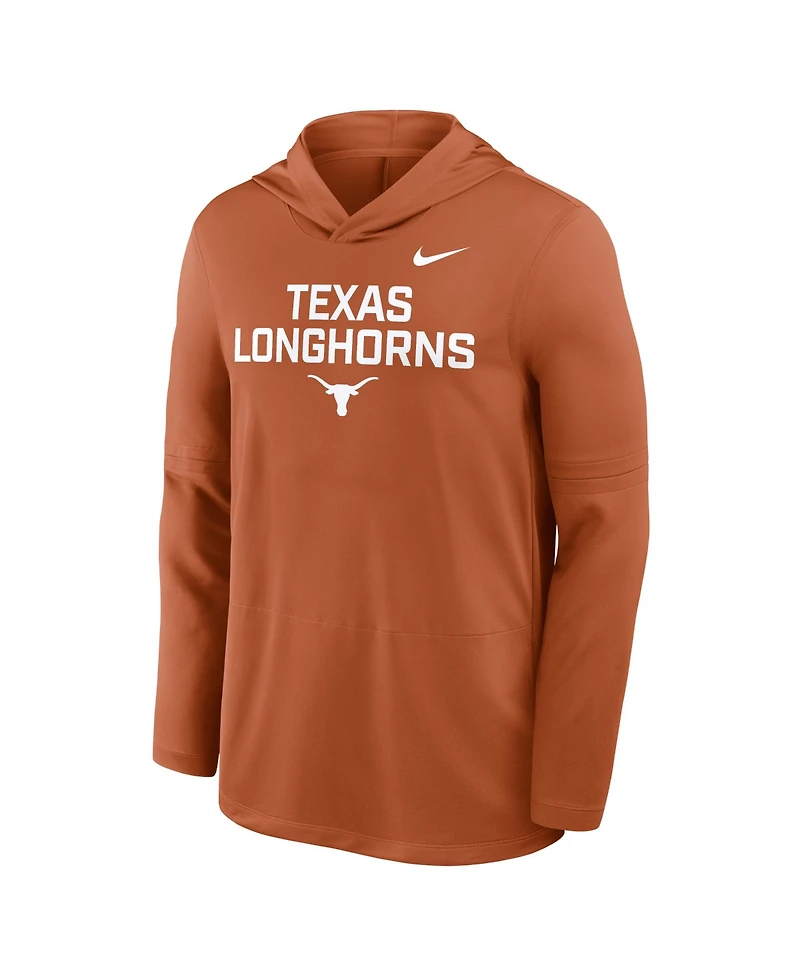 Nike Men's Texas Longhorns 2025 Sideline Performance Long Sleeve Hoodie T-Shirt