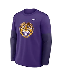 Nike Men's Purple Lsu Tigers 2025 Sideline Coach Performance Long Sleeve T-Shirt