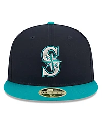 New Era Men's Navy Seattle Mariners Baseball Hall of Fame 59FIFTY Fitted Hat