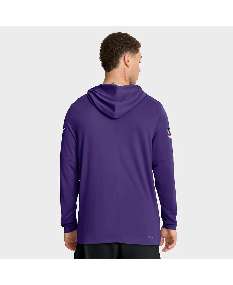Nike Men's Minnesota Vikings Sideline Pure Fury Performance Long Sleeve Hoodie T-Shirt
