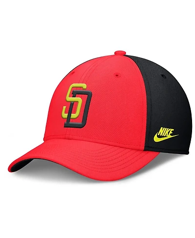 Nike Men's Crimson/Black San Diego Padres Neon 90s Rise Swoosh Flex Hat